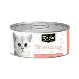 Kit Cat Chicken & Salmon Toppers Canned Cat Food, 80g 