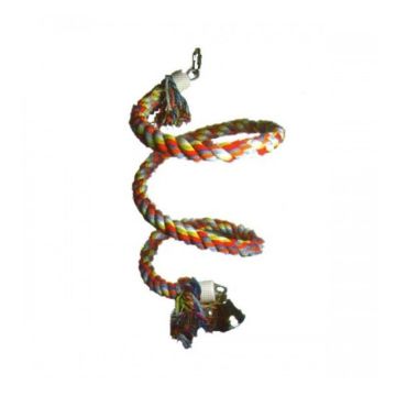 VanPet Spring Shaped Rope with Bell Bird Toy