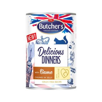 Butchers Delicious Dinners Meat Pieces in Jelly Canned Cat Food - 400 g