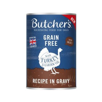 Butchers Grain Free Turkey with Garden Vegetables Recipe in Gravy Canned Dog Food - 400 g - Pack of 24