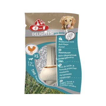 8in1 Delights Pro Dental Chewy Dog Bones Chicken Flavour, XSmall