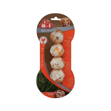 8in1 Delights Chewy Balls with Chicken Flavour, Small, 4 Pcs