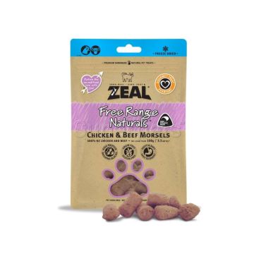 Zeal Free Range Naturals Dried Chicken and Beef Morsels Cat Treats - 100 g