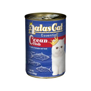 Aatas Cat Essential Ocean Fish in Jelly Canned Cat Food - 400g Pack of 24