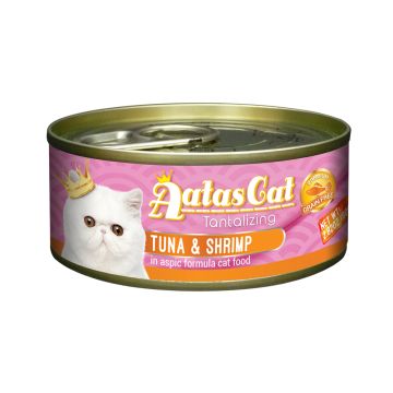 Aatas Cat Tantalizing Tuna & Shrimp in Aspic Formula Cat Wet Food, 80g, Pack of 24