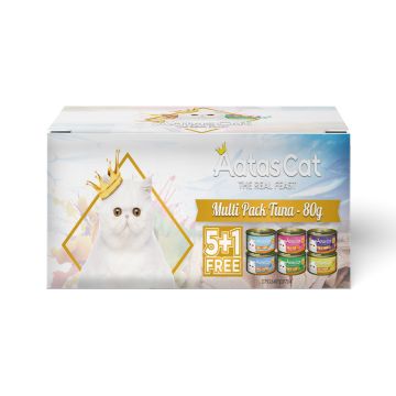 Aatas Multi Pack Tantalizing Tuna Canned Cat Food - 80 g - 5 + 1 Free