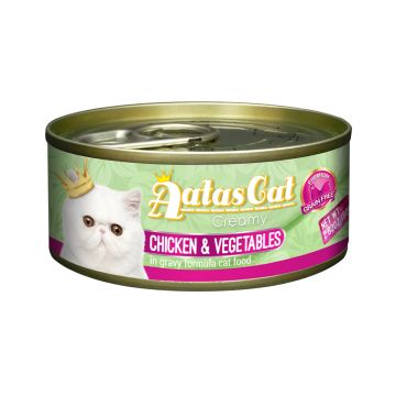 Aatas Cat Creamy Chicken & Vegetables in Gravy Formula Cat Wet Food - 80g - Pack of 24