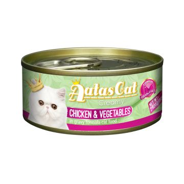 Aatas Cat Creamy Chicken and Vegetables in Gravy Formula Canned Cat Food - 80 g - Pack of 24