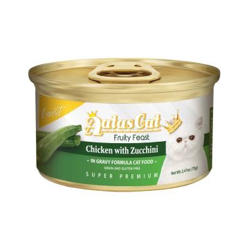 Aatas Cat Finest Fruity Feast Chicken With Zucchini In Gravy Formula Cat Wet Food, 70g Pack of 24