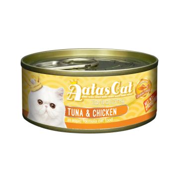 Aatas Cat Tantalizing Tuna and Chicken in Aspic Formula Canned Cat Food - 80 g - Pack of 24