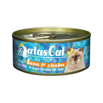 Aatas Cat Tantalizing Tuna and Okaka in Aspic Formula Canned Cat Food - 80 g Pack of 24