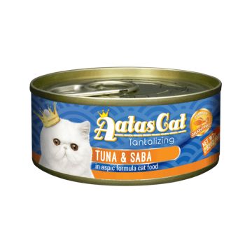 Aatas Cat Tantalizing Tuna and Saba in Aspic Formula Canned Cat Food - 80 g Pack of 24