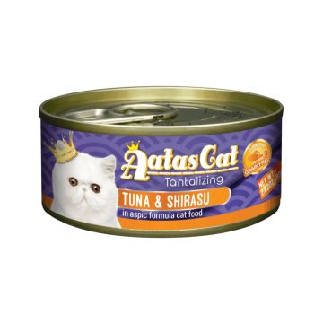 Aatas Cat Tantalizing Tuna and Shirasu in Aspic Formula Canned Cat Food - 80 g