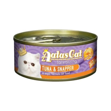 Aatas Cat Tantalizing Tuna and Snapper in Aspic Formula Canned Cat Food - 80 g Pack of 24