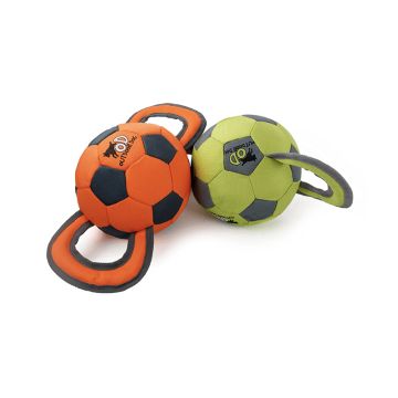 All for Paws Ballistic Handle Ball Dog Toy - Orange and Green