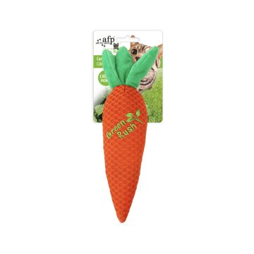All For Paws Green Rush Carrot Cuddler Cat Toy with Catnip