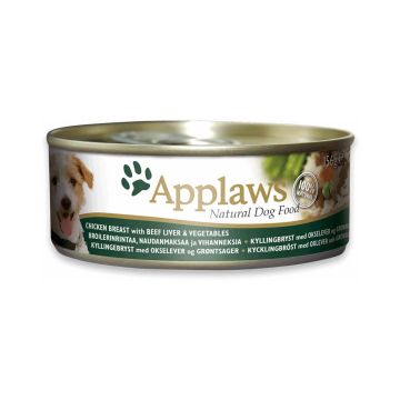 Applaws Chicken Breast with Beef Liver and Vegetables Canned Dog Food - 156 g
