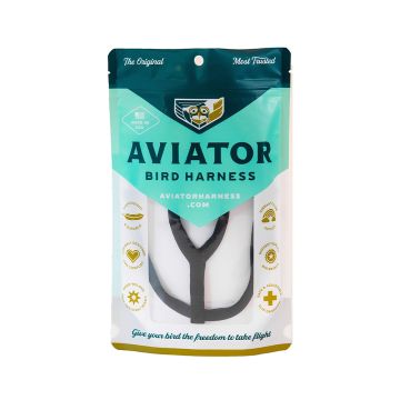 Aviator Pet Bird Harness and Leash, Black 