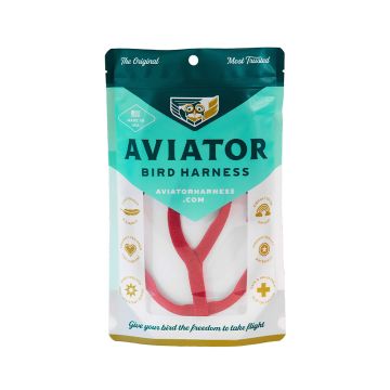 Aviator Pet Bird Harness and Leash, Red