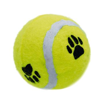 Beeztees Yellow Tennis Ball With Paw Prints