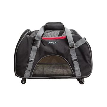 Bergan Wheeled Comfort Pet Carrier - Black and Grey