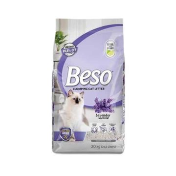 Beso Clumping Lavender Scented Cat Litter - 20 kg