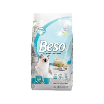 Beso Clumping Marseille Soap Scented Cat Litter - 20 kg