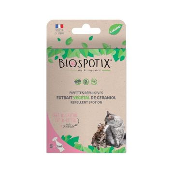 علاج "بيوسبوتكس" لطرد الحشرات للقطط من بيوغانس، 5 × 1 مل