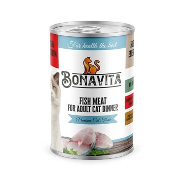 Bonavita Fish Adult Canned Cat Food - 400 g