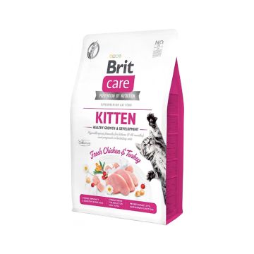 Brit Care Grain Free Healthy Growth Fresh Chicken and Turkey Dry Kitten Food - 2 Kg