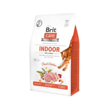 Brit Care Grain Free Indoor Anti Stress Fresh Chicken Dry Cat Food - 2 Kg