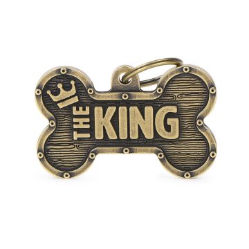 MyFamily Bone King English Brass Pet Tag - XLarge