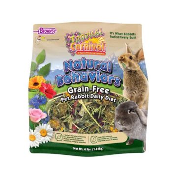 حمية غذائية يومية خالية من الحبوب تروبيكال كرنفال سلوكيات طبيعية للأرانب من براونز - 1.81 كغم
