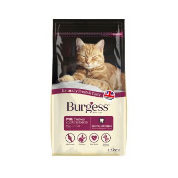 Burgess Mature Rich in Turkey & Cranberry Cat Dry Food - 1.4 Kg
