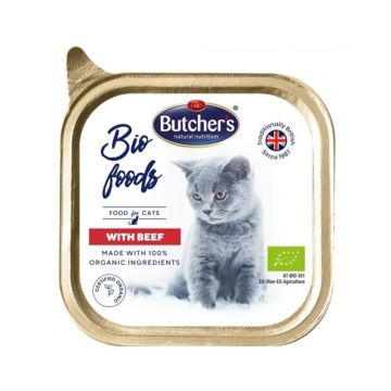 Butchers Bio Foods with Beef Wet Cat Food - 85g - Pack of 19