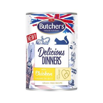 Butchers Delicious Dinners Chicken Chunks In Jelly Canned Cat Food - 400 g - Pack of 24