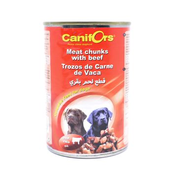 Canifors Meat Chunks With Beef Dog Food - 410g - Pack of 24