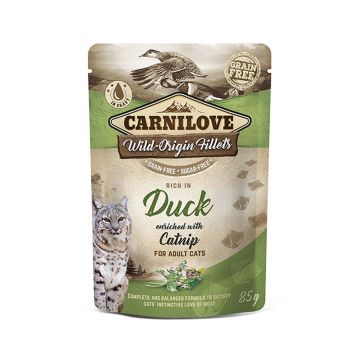 Carnilove Duck Enriched with Catnip Wet Cat Food - 85 g Pack of 12 