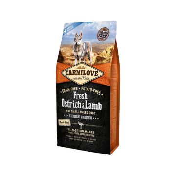 Carnilove Fresh Ostrich and Lamb Small Breed Dry Dog Food - 6 kg