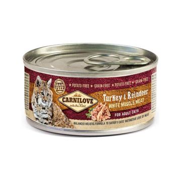 Carnilove Turkey and Reindeer Canned Cat Food - 100 g