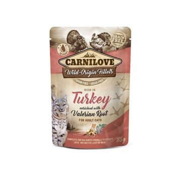 Carnilove Turkey Enriched with Valerian Root Wet Cat Food - 85g Pack of 12