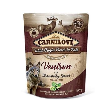 Carnilove Venison with Strawberry Leaves Wet Dog Food - 300 g 
