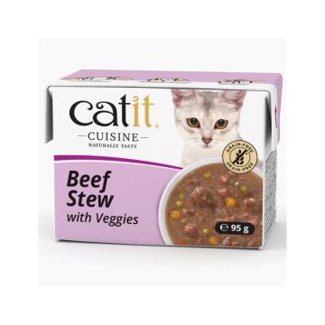 Catit Cuisine Beef Stew with Veggies Wet Cat Food - 95 g - Pack of 12