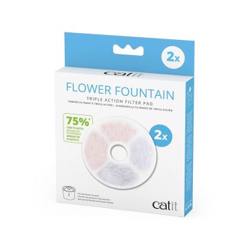 Catit Flower Fountain Triple Action Filter Pad - Pack of 2