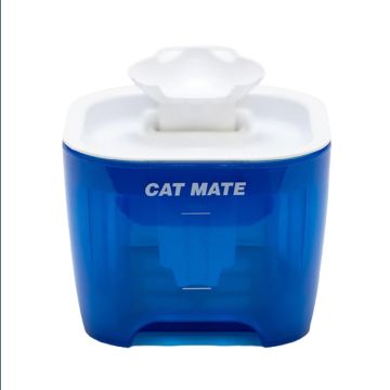 Cat Mate Two-level Shell Pet Fountain - 3 Liter - Blue-White