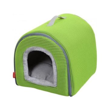 منزل للقطط أخضر ليموني من كاتري  - 45 × 35 × 35 سم