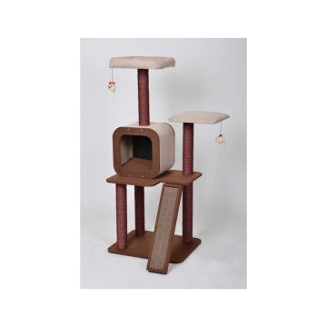 Catry Cat House Cat Tree with Scratching Post - 58L x 48W x 135H cm