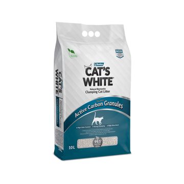 Cats White Clumping Actived Carbon Granules Cat Litter - 10 liters