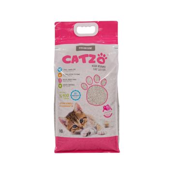 Catzo Bentonite Baby Powder Scented Clumping Cat Litter - 10 L