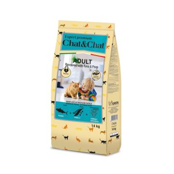 Chat and Chat Tuna and Peas Dry Cat Food - 14 kg